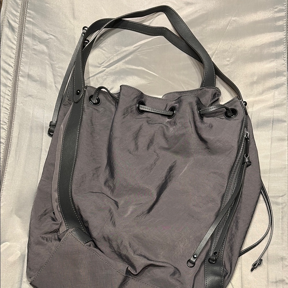 Rebecca Minkoff Black and Gray Nylon Bucket/Tote Bag